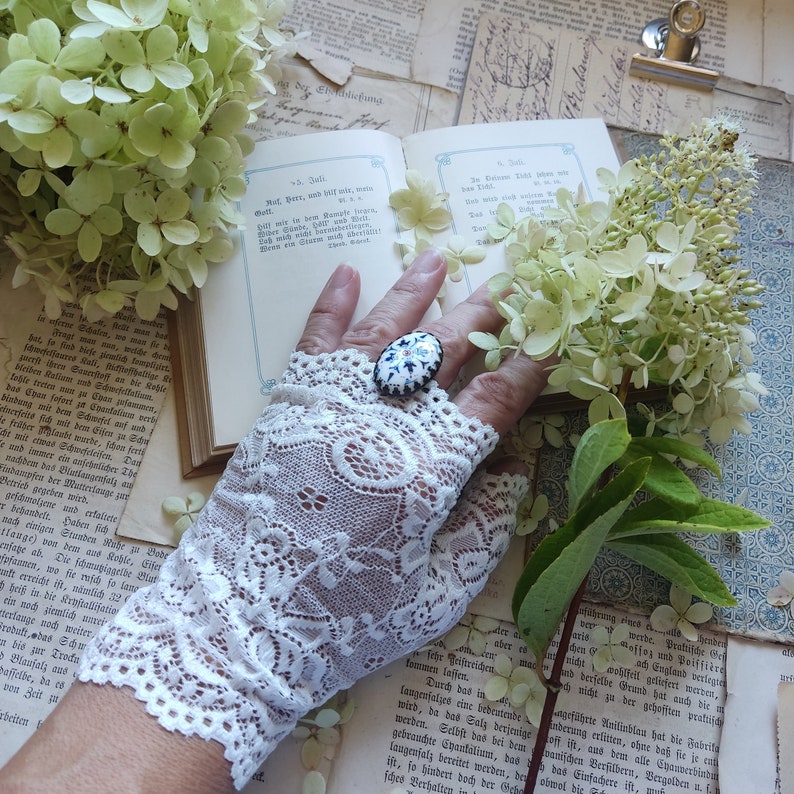 Bague en porcelaine peinte à la main avec Azulejo, style titre portugais, cadeaux de bijoux d'été, achat d'anniversaire de vacances, meilleur cadeau de femme, cadeau de voyageur image 3