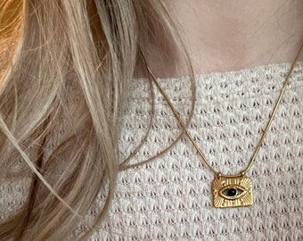 Collana Est Ovest / Collana nera del malocchio / Collana del terzo occhio / Collana d'oro del malocchio / Collana dell'occhio di protezione / Gioielli del malocchio