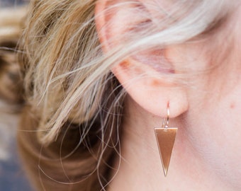 Delicate Arrow Earrings // Gold Filled Earrings // Triangle Dangle Earrings // The Denise Earring