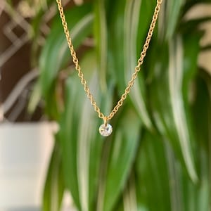 The Whisper Necklace / Tiny Crystal Necklace / 14K Tiny Crystal Diamond Necklace / Waterproof Necklace / Waterproof Gold Crystal Jewelry