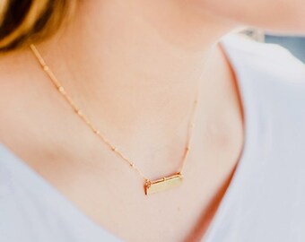 Gold Bar Necklace // Engraveable Gold Bar Necklace // Delicate Gold Bar Necklace // Engraveable Bar Necklace // Gold BarJewelry