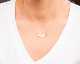 The Swoon Necklace // Geometric Gold Bar Necklace // Bar Necklace // Gold Bar Necklace // Assymetrical Bar Necklace // Gold Bar Jewelry