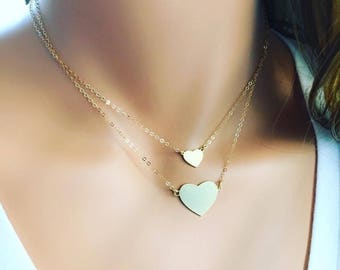 The BIG Corey Necklace // Tiny Heart Necklace  //  Heart Jewelry  // Girl Heart Necklace
