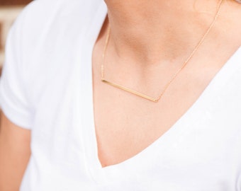 Gold Bar Necklace // The Boom Boom Bar Necklace in Gold Filled