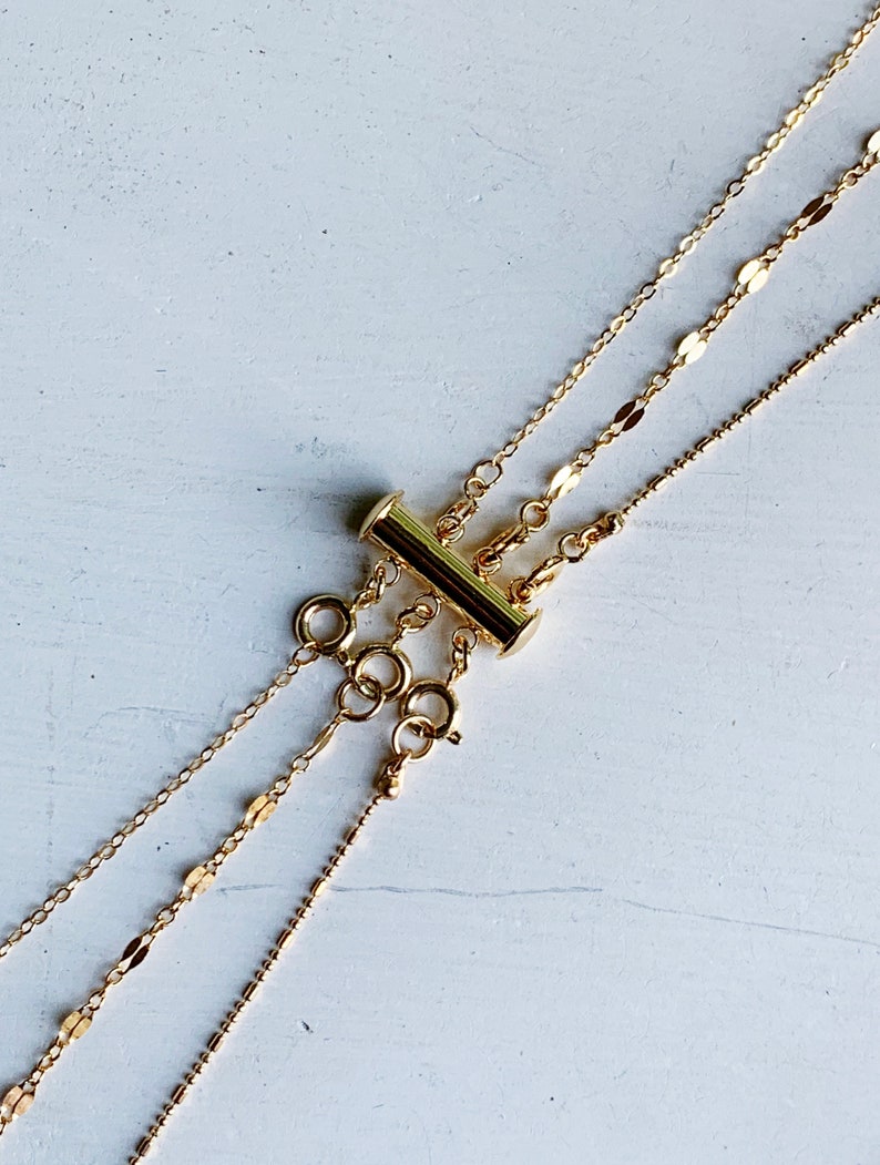 Multi Strand Necklace Spacer Clasp Layered Necklace Etsy