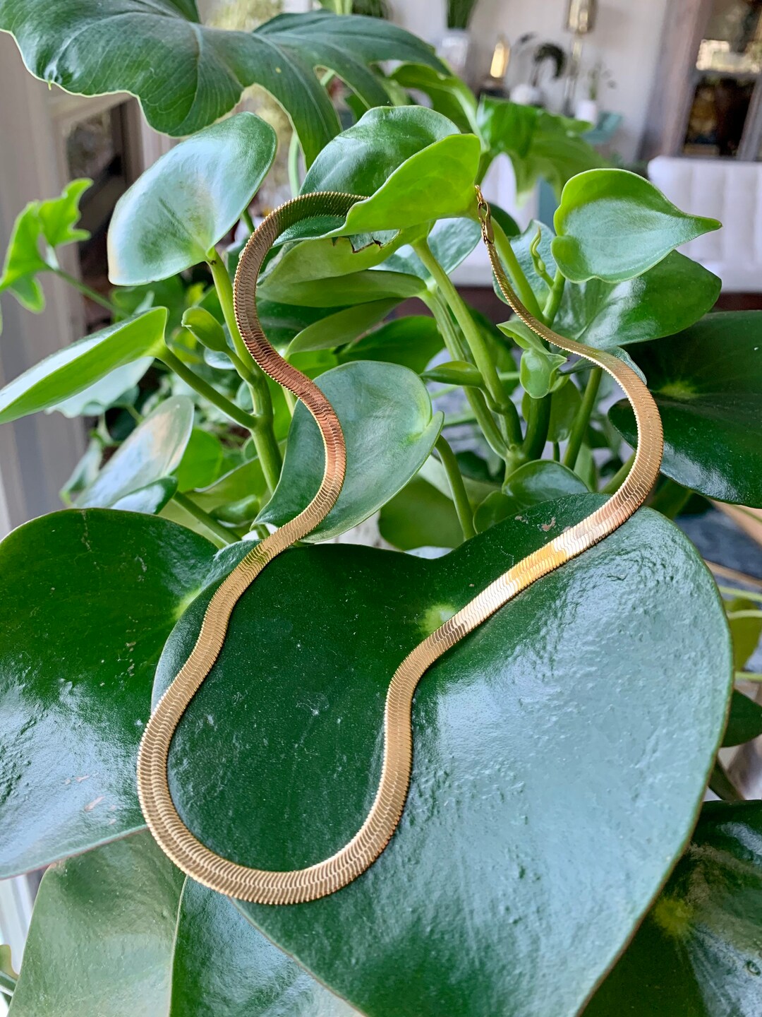 Snakey / Herringbone Necklace / Snake Chain Necklace / Wide Etsy UK