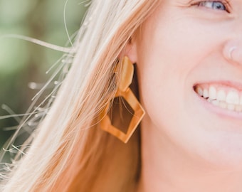 Puzzle Earring // Gold Statement Earrings / Geometric Modern Earrings / Nickel Free Earring / Bold Earring / Bridal Jewelry / Puzzle Jewelry