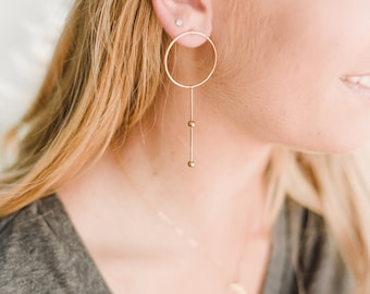 Lollipop Earring // Statement Earring // Gold Earrings // Geometric Modern Earrings // Lightweight Nickel Free Post Earring //  Statement