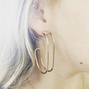 Boucles d’oreilles créoles or / or piste anneau d’oreille / grosse boucle d’oreille / gras boucle d’oreille / / créoles en or / nickel libre boucle d’oreille / / déclaration de Hoop