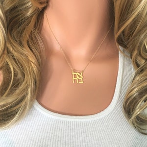 The Ahava Love Necklace // Modern Gold Hebrew Love Necklace // Hebrew Love Necklace // Ahava Necklace // Gold Love Jewelry image 3