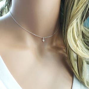 14K Gold Itsy Bitsy Teeny Weeny Cross Necklace image 7