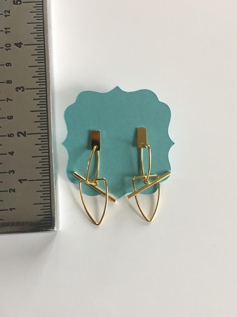 Geo Mobile Earring / Statement Earring / Gold Earrings / Geometric Modern Earrings / Lightweight Earring / Statement Earring / Nickle free image 4