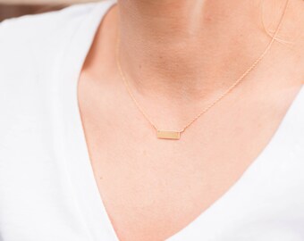 DASH Gold Bar Necklace // Tiny Bar Necklace // Delicate Gold Bar Necklace // Dash Bar Necklace // Gold Bar Jewelry