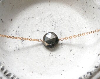 The Faith Necklace Pyrite Pebble Necklace Coin Pearl Style Necklace