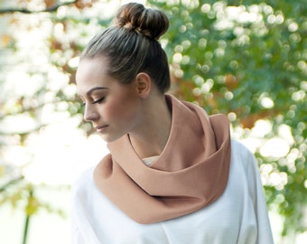 Cashmere Snood Infinity Scarf Camel Beige Neck Wrap