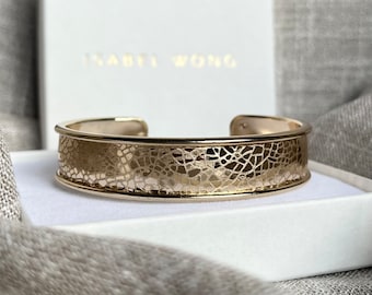 SAMPLE SALE Gold Foil Leather Cuff Bracelet (Imperfect/damaged)