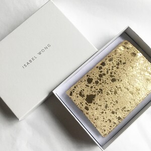 Luxe handgemaakte noodlijdende metallic gouden lederen paspoorthoes folie suède paspoorthouder