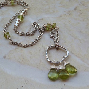 Natural Peridot, Peridot Pendant, Peridot briolette, August birthstone, Peridot, birthstone necklace