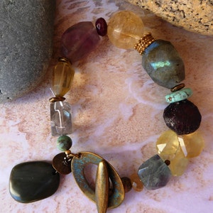 Big Sur Jade, Jade Bracelet, Gemstone Bracelet, Rustic Bracelet, Jade Cove