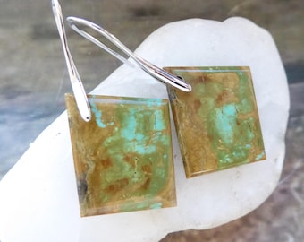Turquoise Earrings, Tyrone Turquoise, Silver Turquoise, Green Turquoise, New Mexico
