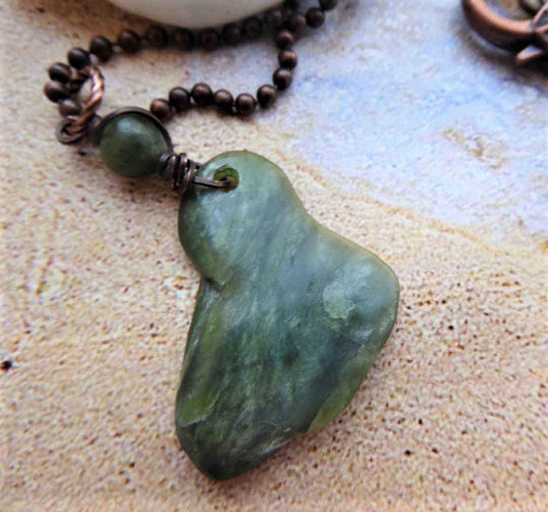 Jade Pendant, Big Sur Jade, Jade Cove, Jade Necklace, Rustic Jewelry