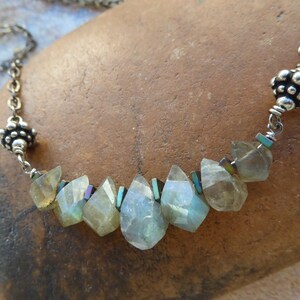 Labradorite Necklace, Rustic Necklace