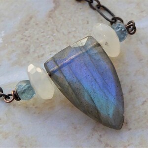 Labradorite Pendant, Faceted Labradorite, AA Labradorite, Blue fire