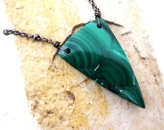 Malachite Pendant, Green Malachite,