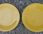 Vintage Old Fiesta Yellow Two 6-1 4 39 Plates Saucer Homer Laughlin Fiestaware