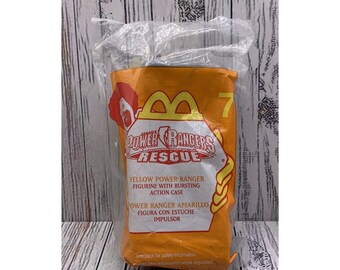 2000 Mcdonald's Happy Meal Spielzeug Power Rangers Rettung Yellow Power Ranger #7 NIP