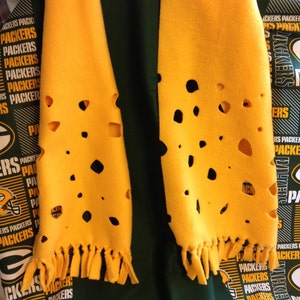 Green Bay Packer cheesehead scarf,  60" long, 10" wide, no two alike!