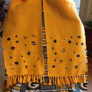 Green Bay Packers Football Fleece Scarf - Go Packers! - Unisex, Multicolor