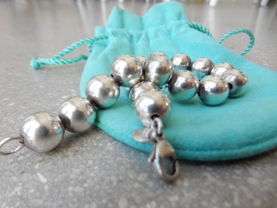 Ladies TIFFANY & CO 10 mm Sterling 925 Silver Ball Beaded Bracelet | eBay