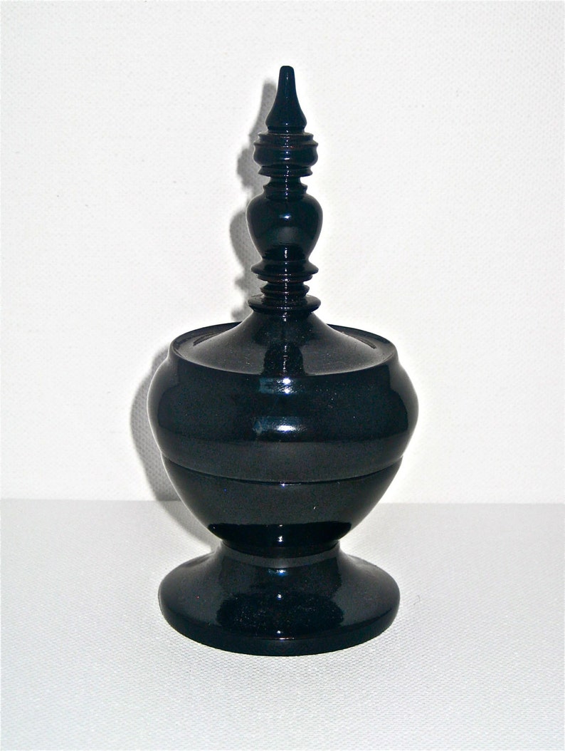 Black Lacquered Small Covered Bowls Mini Burmese Offering Bowl FREE SHIPPING.