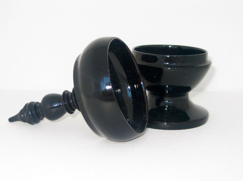 Black Lacquered Small Covered Bowls Mini Burmese Offering Bowl FREE SHIPPING.