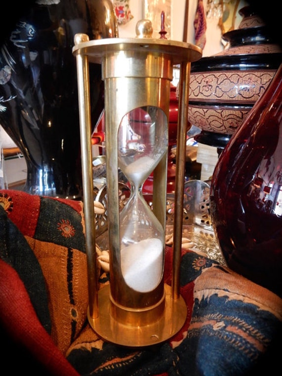 Vintage Brass Hour Glass Desk Accessories Gifts For Men Etsy