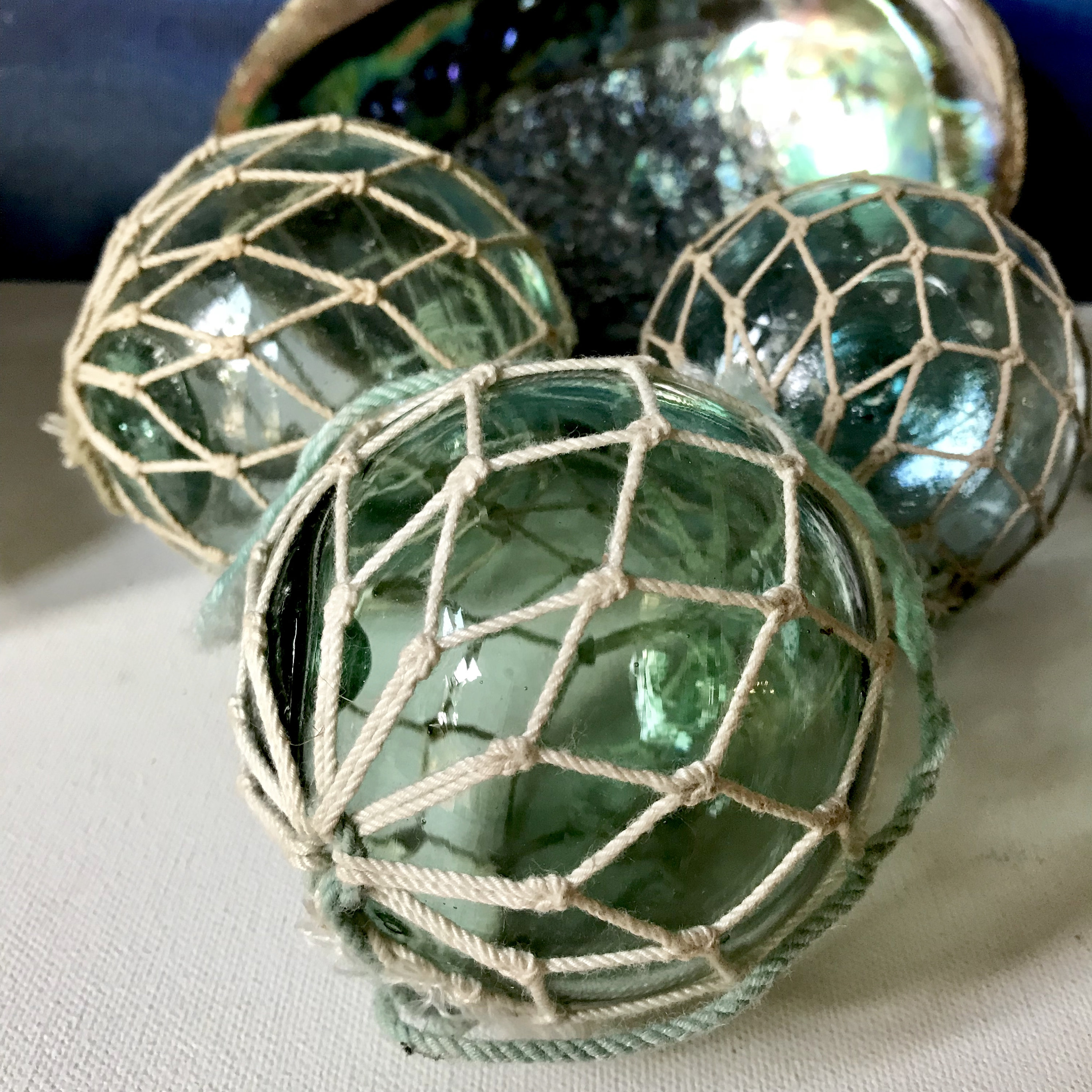 Vintage Japanese fishing floats sea floats vintage net coastal Etsy