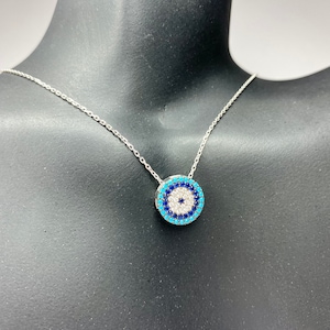 Evil eye necklace, Sterling Silver Necklace, Evil Eye turquoise necklace, evil eye silver necklace, evil eye CZ necklace, Evil eye Jewelry