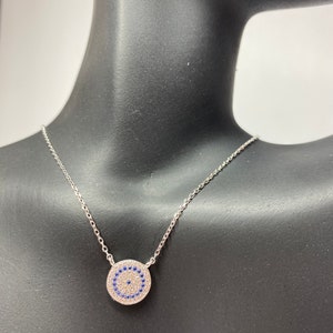 Evil eye necklace, Sterling Silver Necklace, evil eye jewelry, evil eye CZ necklace, evil eye pendant, evil eye, gift for her, 925 Evil eye
