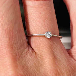 Sterling Silver Stackable ring, .925 Tiny Ring, Dainty CZ Ring, Round Ring, Anniversary, Stacking Ring, Cute Ring, Simple Ring, Gift for her
