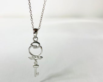 Sterlingzilveren engelsleutelketting, 925 zilver, 18 inch