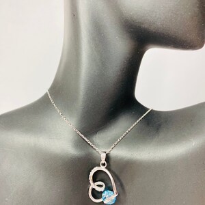 Heart CZ Necklace, CZ heart necklace, CZ Necklace, Gift for her, Gift idea, Sterling Silver Heart, Sterling silver cz,