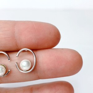 Earrings, Sterling Silver Earrings, 925 Earrings, White Pearl, Purple Pearl, C Earrings, Stud Earrings, Letter Earrings, Initial Earrings,