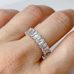 Baguette Band Baguette Eternity Ring Baguette CZ Band Stacking Ring Statement Ring 925 AAA Quality CZ