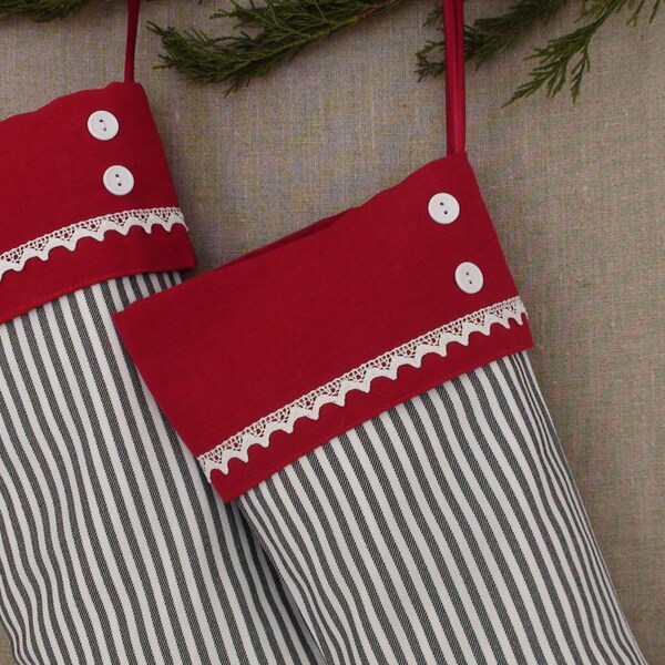 Handmade Christmas stockings,  Set of 2