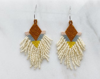 Desert Flower Fringe | Earrings | Seed Bead | Handwoven Earrings