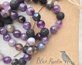February Birthstone | Amethyst Love | Essential Oil Diffuser Bracelet | Aromatherapy | Lava