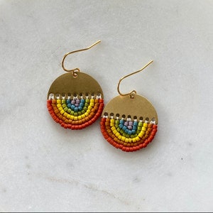 Sunset Earrings Seed Bead Handwoven Earrings image 5