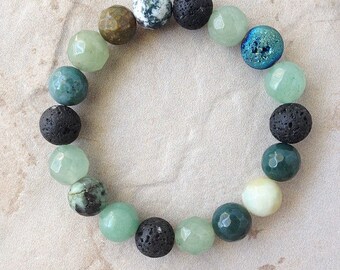 Green Goddess / Essential Oil Diffuser Bracelet / Aromatherapy