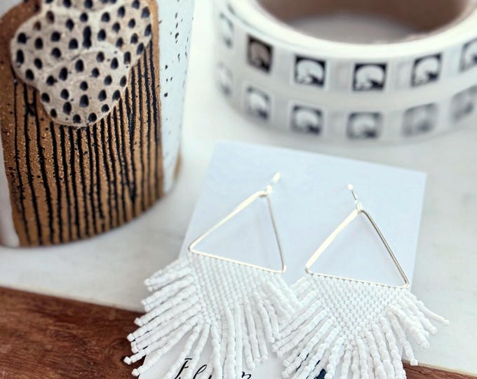 Featured listing image: Boho Fringe | Earrings | Seed Bead | Handwoven Earrings